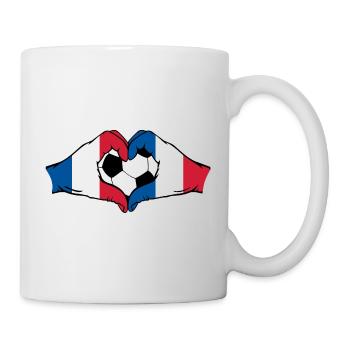 France Football Flag Hands Heart Shape - Mug - white - Right
