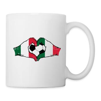 Italien Fußball Flagge Hände Herzform used - Tasse - Weiß - Rechts