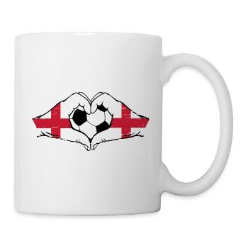 England Fußball Flagge Hände Herzform used - Tasse - Weiß - Rechts
