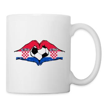 Kroatien Fußball Flagge Hände Herzform used - Tasse - Weiß - Rechts