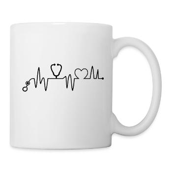 Krankenschwester - Krankenschwester - Herzschlag - Tasse - Weiß - Rechts