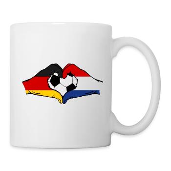 Allemagne Hollande Football Drapeau Mains Coeur Forme - Mug blanc - blanc - Droite