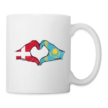Dänemark Kasachstan Flagge Hände Herzform used - Tasse - Weiß - Rechts