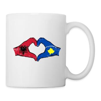 Albanie Kosovo drapeau mains forme de coeur utilisé - Mug blanc - blanc - Droite