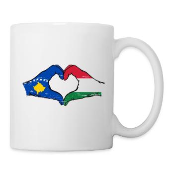 Kosovo Hongrie drapeau mains forme de coeur utilisé - Mug blanc - blanc - Droite