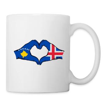 Kosovo Islande Drapeau Mains Coeur Forme - Mug blanc - blanc - Droite