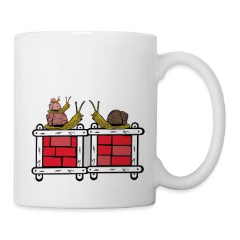 Schnecken Familie Schnecke Schneckenhaus Kind - Tasse - Weiß - Rechts