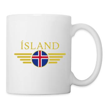 J’aime l’Islande T-shirt design de style élégance - Mug blanc - blanc - Droite