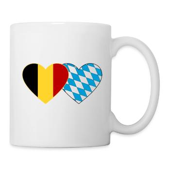 Belgium Bavaria Flag Heart - Mug - white - Right