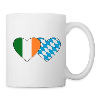 Ireland Bavaria Flag Heart - Mug - white - Right