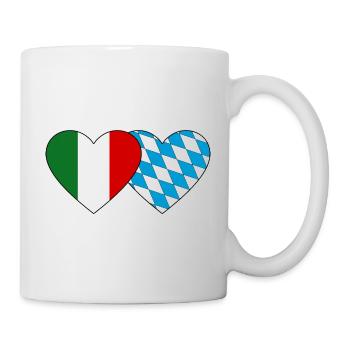 Italy Bavaria Flag Heart - Mug - white - Right