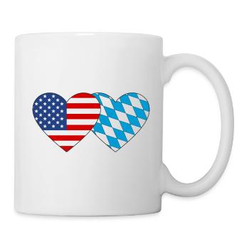 Amerika Bayern Flagge Herz - Tasse - Weiß - Rechts
