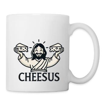 Cheesus Jesus Christian Lustig Käse Liebhaber Glaube - Tasse - Weiß - Rechts