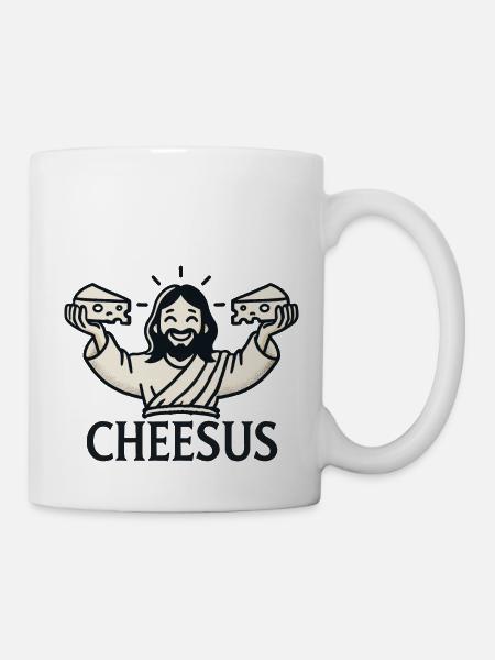 Cheesus Jesus Christian Lustig Käse Liebhaber Glaube - Tasse - Weiß