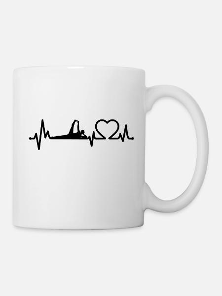 Herzschlag Yoga - Tasse - Weiß