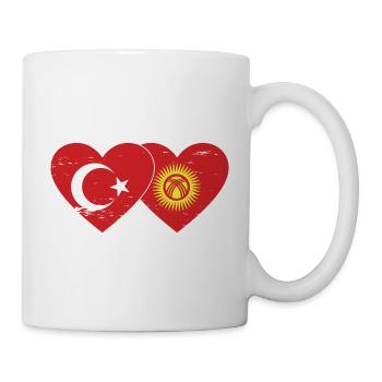 Türkei Kirgisistan Flagge Herz used - Tasse - Weiß - Rechts