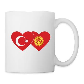 Türkei Kirgisistan Flagge Herz - Tasse - Weiß - Rechts