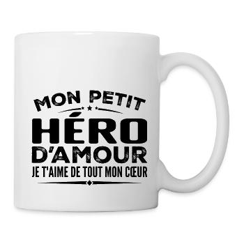 Love hero gift I love you with all my heart - Mug - white - Right