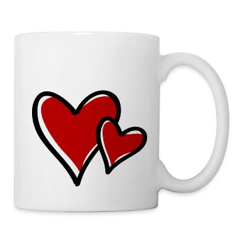 herzen heart 2 - Tasse - Weiß - Rechts
