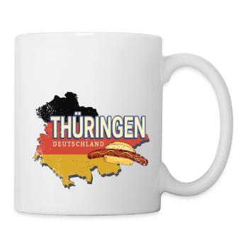 Thüringen Deutschland Retro Bundesland Souvenir - Tasse - Weiß - Rechts