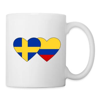 Sweden Colombia Flag Heart - Mug - white - Right