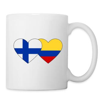 Finland Colombia Flag Heart - Mug - white - Right