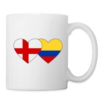 England Colombia Flag Heart - Mug - white - Right