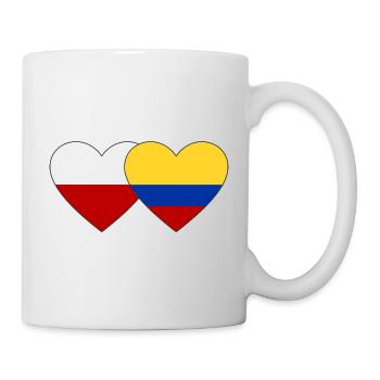 Poland Colombia Flag Heart - Mug - white - Right