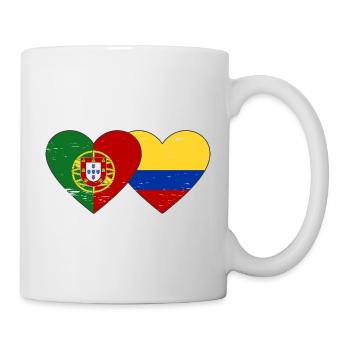 Portugal Colombia Flag Heart Used - Mug - white - Right