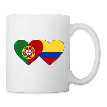 Portugal Colombia Flag Heart - Mug - white - Right