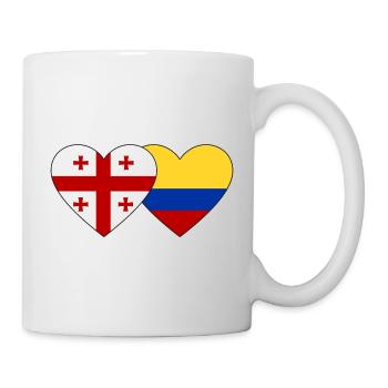 Géorgie Colombie Drapeau Coeur - Mug blanc - blanc - Droite
