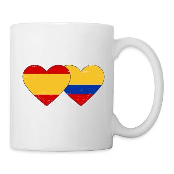 Espagne Colombie Drapeau Coeur Utilisé - Mug blanc - blanc - Droite