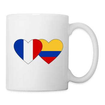 France Colombia Flag Heart - Mug - white - Right