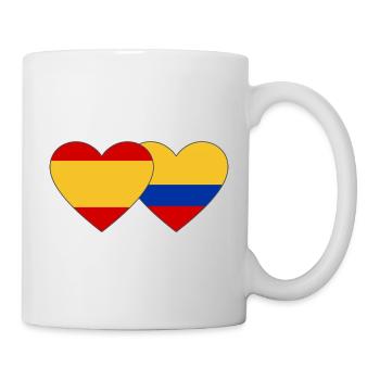 Spain Colombia Flag Heart - Mug - white - Right