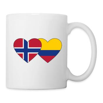 Norway Colombia Flag Heart - Mug - white - Right