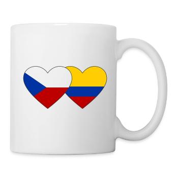 République tchèque Colombie Drapeau Coeur - Mug blanc - blanc - Droite