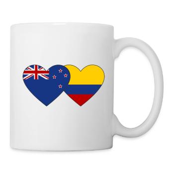 Nouvelle-Zélande Colombie Drapeau Coeur - Mug blanc - blanc - Droite