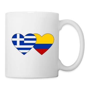 Griechenland Kolumbien Flagge Herz - Tasse - Weiß - Rechts