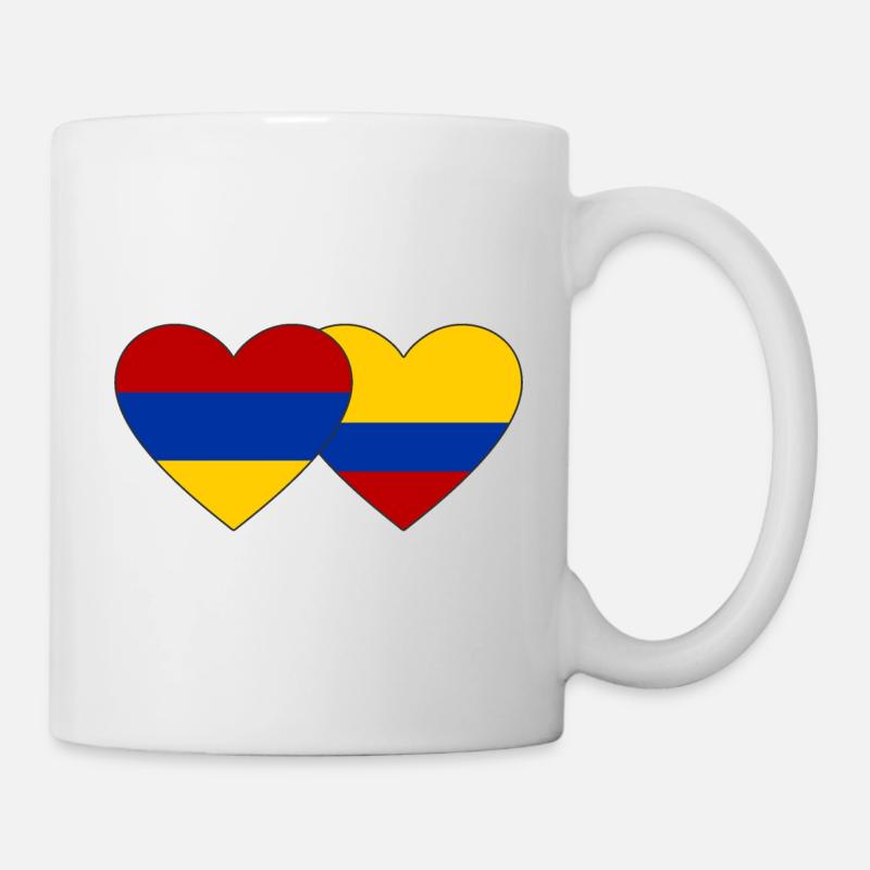 Arménie Colombie Drapeau Coeur - Mug blanc - blanc