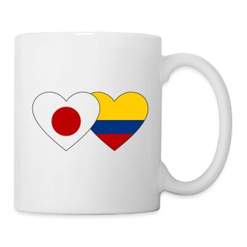Japan Colombia Flag Heart - Mug - white - Right