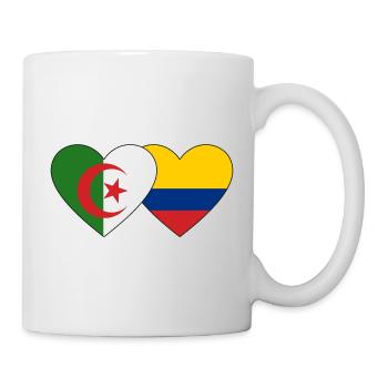 Algeria Colombia Flag Heart - Mug - white - Right