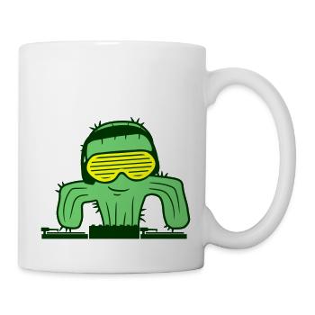 Lustige Kaktus Pflanze DJ Mischpult Party Musik - Tasse - Weiß - Rechts