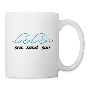 Vague, Mer, Sable, Soleil - Mug blanc - blanc - Droite