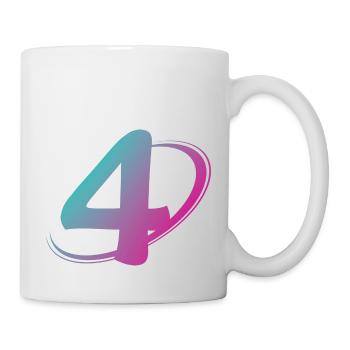 Numéro 4 multicolore - Mug blanc - blanc - Droite