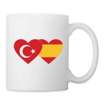 Turquie Espagne Drapeau Coeur - Mug blanc - blanc - Droite