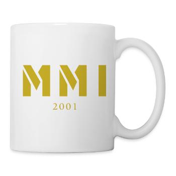 Römische Zahl Geburtsjahr Made in 2001 - Tasse - Weiß - Rechts