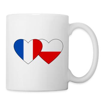 France Pologne Drapeau Coeur - Mug blanc - blanc - Droite