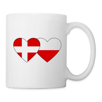 Danemark Pologne Drapeau Coeur - Mug blanc - blanc - Droite