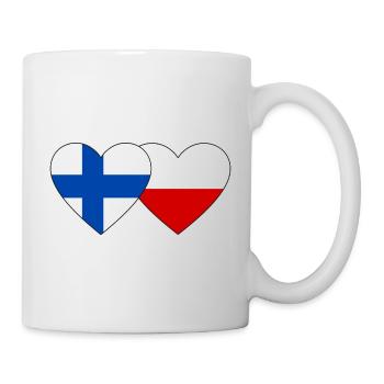 Finlande Pologne Drapeau Coeur - Mug blanc - blanc - Droite