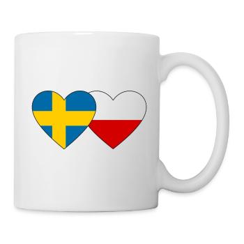 Schweden Polen Flagge Herz - Tasse - Weiß - Rechts